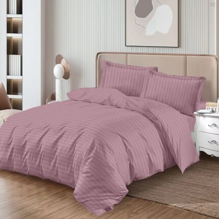 Lenjerie de pat damasc Horeca Premium – cu elastic – 4 piese, Model 17341 - imagine 2
