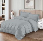 Lenjerie de pat damasc Horeca Premium – cu elastic – 4 piese, Model 17342 - imagine 2