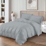 Lenjerie de pat damasc Horeca Premium – cu elastic – 4 piese, Model 17342 - imagine 2