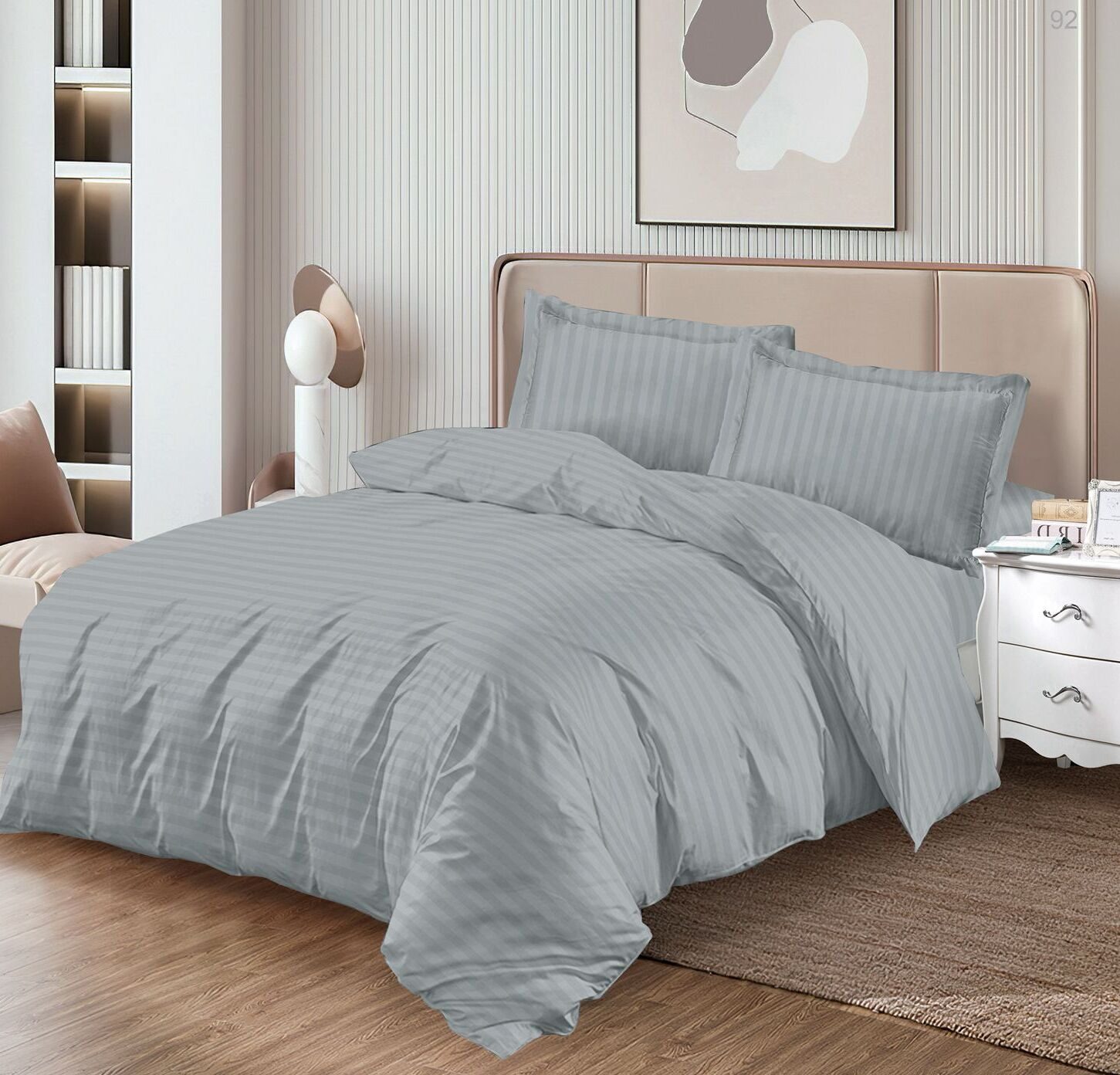Lenjerie de pat damasc Horeca Premium – cu elastic – 4 piese, Model 17342 - imagine 2 Lenjerie de pat damasc Horeca Premium – cu elastic – 4 piese, Model 17342 - imagine 2
