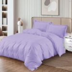 Lenjerie de pat damasc Horeca Premium – cu elastic – 4 piese, Model 17343 - imagine 2