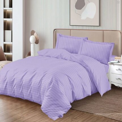 Lenjerie de pat damasc Horeca Premium – cu elastic – 4 piese, Model 17343 - imagine 2