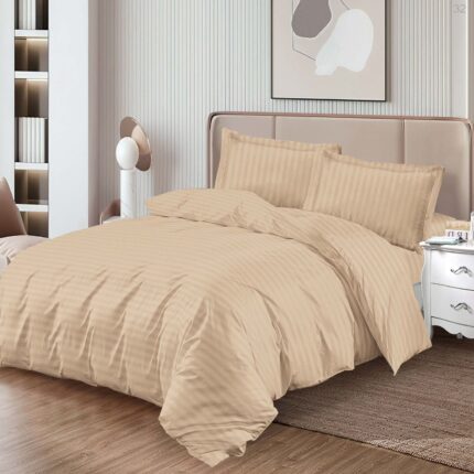 Lenjerie de pat damasc Horeca Premium – cu elastic – 4 piese, Model 17344 - imagine 2