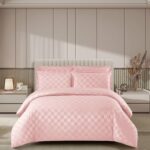 Lenjerie de pat damasc Luxury hotelier – cu elastic – 4 piese, Model 16940