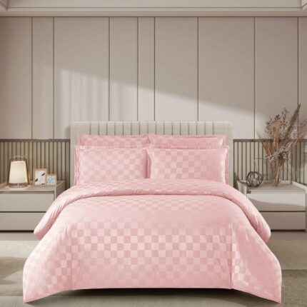 Lenjerie de pat damasc Luxury hotelier – cu elastic – 4 piese, Model 16940