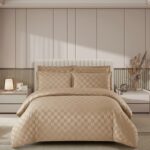 Lenjerie de pat damasc Luxury hotelier – cu elastic – 4 piese, Model 16943