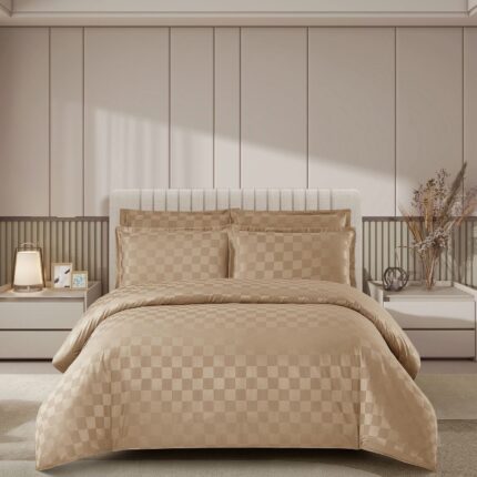 Lenjerie de pat damasc Luxury hotelier – cu elastic – 4 piese, Model 16943