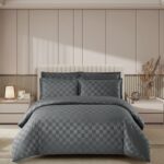 Lenjerie de pat damasc Luxury hotelier – cu elastic – 4 piese, Model 16946