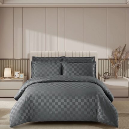 Lenjerie de pat damasc Luxury hotelier – cu elastic – 4 piese, Model 16946