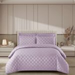 Lenjerie de pat damasc Luxury hotelier – cu elastic – 4 piese, Model 16947