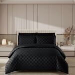 Lenjerie de pat damasc Luxury hotelier – cu elastic – 4 piese, Model 17019