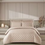 Lenjerie de pat damasc Luxury hotelier – cu elastic – 4 piese, Model 17022