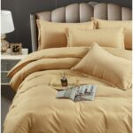 Lenjerie de pat damasc premium cu elastic – 6 piese, Model 8013 - imagine 2