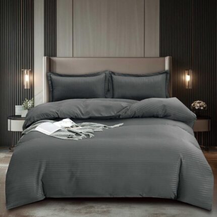 Lenjerie de pat damasc Premium gama Horeca – 4 piese, Model 16740 - imagine 2