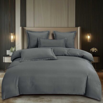 Lenjerie de pat damasc Premium gama Horeca – 6 piese, Model 16759 - imagine 2