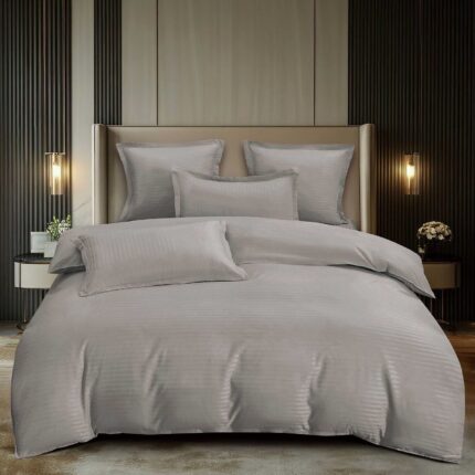 Lenjerie de pat damasc Premium gama Horeca – 6 piese, Model 16760 - imagine 2