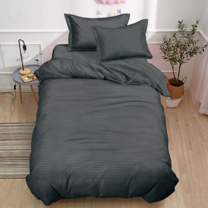 Lenjerie de pat damasc PREMIUM gama Horeca – cu elastic 1 persoana – 4 piese, Model 17454