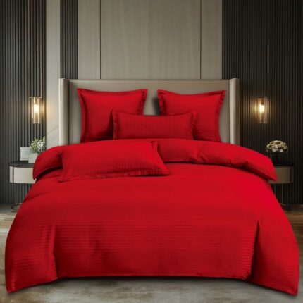 Lenjerie de pat damasc Premium gama Horeca – cu elastic – 6 piese, Model 16769 - imagine 2