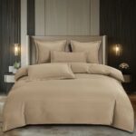 Lenjerie de pat damasc Premium gama Horeca – cu elastic – 6 piese, Model 16772 - imagine 2