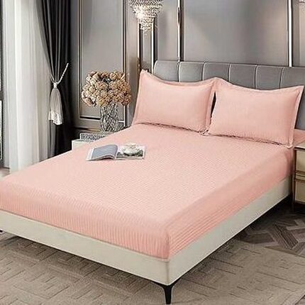 Lenjerie de pat damasc Premium gama Horeca – cu elastic – 6 piese, Model 16775