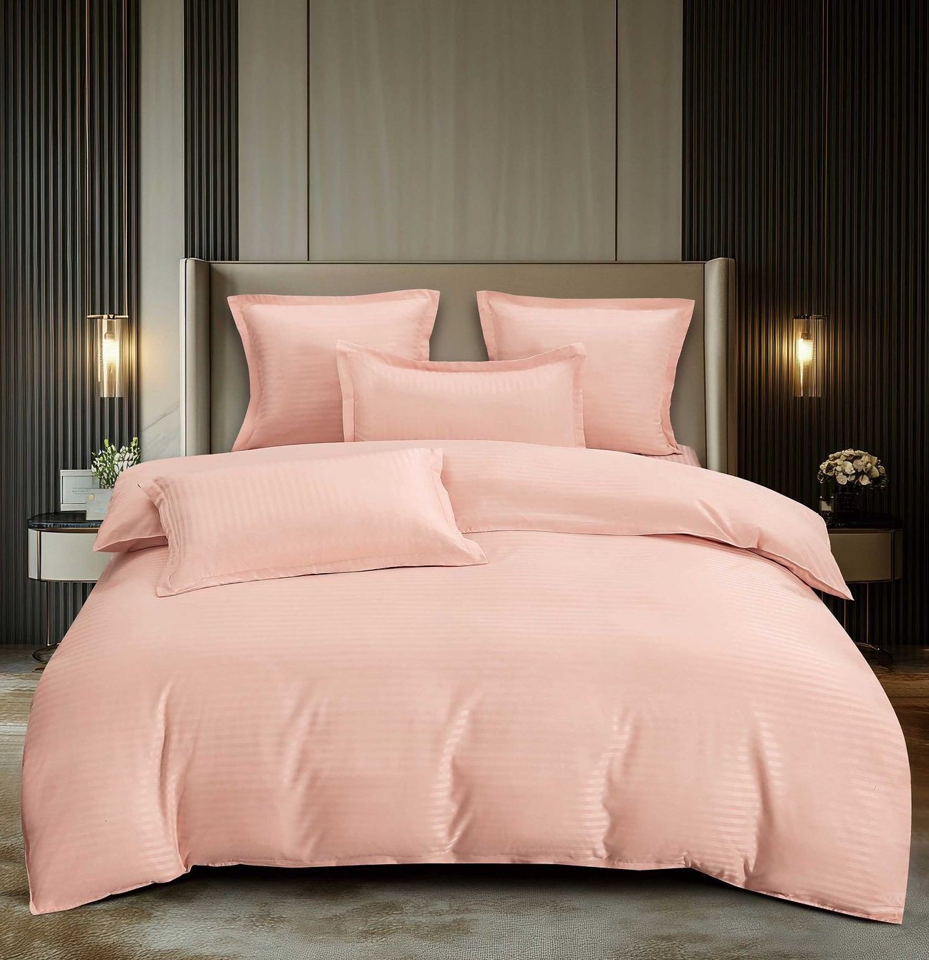 Lenjerie de pat damasc Premium gama Horeca – cu elastic – 6 piese, Model 16775 - imagine 2 Lenjerie de pat damasc Premium gama Horeca – cu elastic – 6 piese, Model 16775 - imagine 2