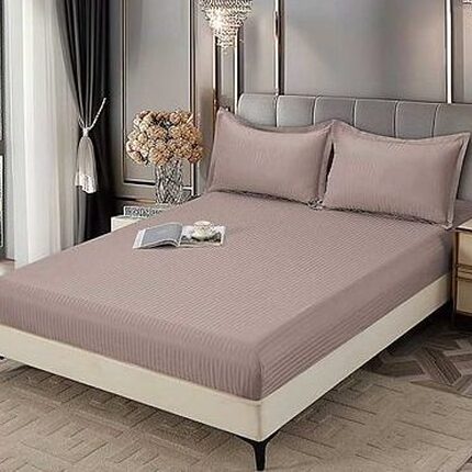 Lenjerie de pat damasc Premium gama Horeca – cu elastic – 6 piese, Model 16776