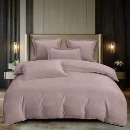Lenjerie de pat damasc Premium gama Horeca – cu elastic – 6 piese, Model 16776 - imagine 2