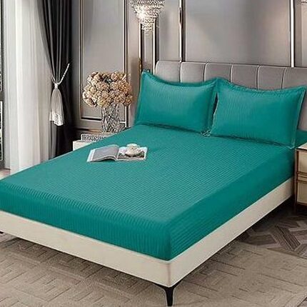 Lenjerie de pat damasc Premium gama Horeca – cu elastic – 6 piese, Model 16777