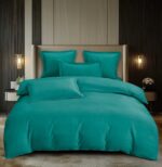 Lenjerie de pat damasc Premium gama Horeca – cu elastic – 6 piese, Model 16777 - imagine 2