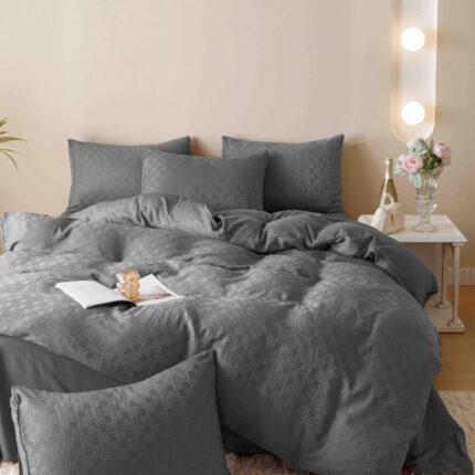 Lenjerie de pat fashion Jacquard + Finet – 6 piese, Model 5695 - imagine 5
