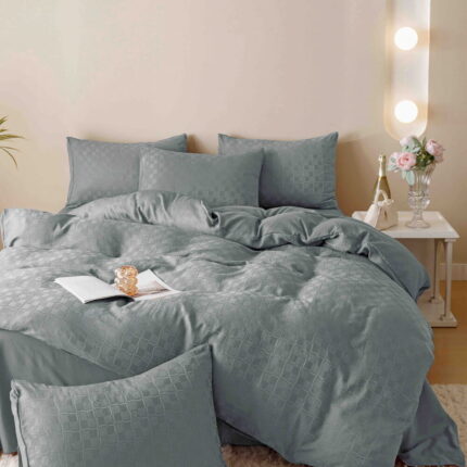 Lenjerie de pat fashion Jacquard + Finet – 6 piese, Model 5698 - imagine 5