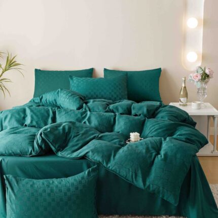 Lenjerie de pat fashion Jacquard + Finet – 6 piese, Model 5702 - imagine 4