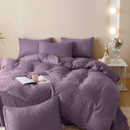 Lenjerie de pat fashion Jacquard + Finet – 6 piese, Model 5703 - imagine 4