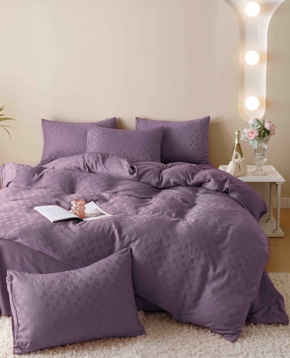 Lenjerie de pat fashion Jacquard + Finet – 6 piese, Model 5703 - imagine 4 Lenjerie de pat fashion Jacquard + Finet – 6 piese, Model 5703 - imagine 4