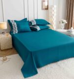 Lenjerie de pat finet cu inimi brodate – 6 piese, Model 5704