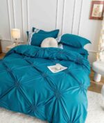 Lenjerie de pat finet cu inimi brodate – 6 piese, Model 5704 - imagine 5