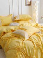 Lenjerie de pat finet cu inimi brodate – 6 piese, Model 5706 - imagine 2