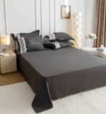 Lenjerie de pat finet cu inimi brodate – 6 piese, Model 5707