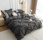 Lenjerie de pat finet cu inimi brodate – 6 piese, Model 5707 - imagine 3