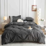 Lenjerie de pat finet cu inimi brodate – 6 piese, Model 5707 - imagine 5
