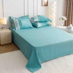 Lenjerie de pat finet cu inimi brodate – 6 piese, Model 5708