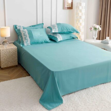 Lenjerie de pat finet cu inimi brodate – 6 piese, Model 5708