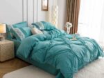 Lenjerie de pat finet cu inimi brodate – 6 piese, Model 5708 - imagine 4