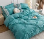 Lenjerie de pat finet cu inimi brodate – 6 piese, Model 5708 - imagine 5