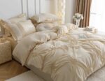 Lenjerie de pat finet cu inimi brodate – 6 piese, Model 5709 - imagine 4