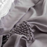 Lenjerie de pat finet cu inimi brodate – 6 piese, Model 5710 - imagine 3