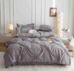 Lenjerie de pat finet cu inimi brodate – 6 piese, Model 5710 - imagine 6