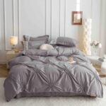 Lenjerie de pat finet cu inimi brodate – 6 piese, Model 5710 - imagine 6
