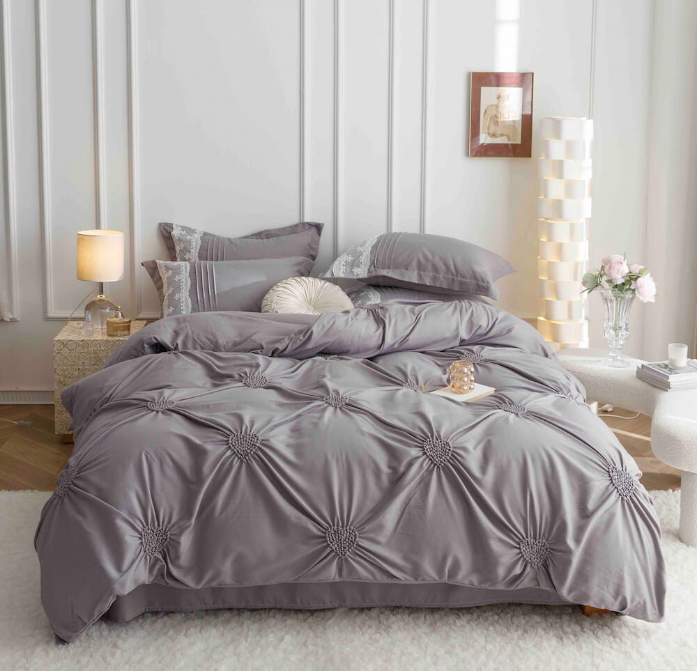 Lenjerie de pat finet cu inimi brodate – 6 piese, Model 5710 - imagine 6 Lenjerie de pat finet cu inimi brodate – 6 piese, Model 5710 - imagine 6