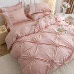 Lenjerie de pat finet cu inimi brodate – 6 piese, Model 5711 - imagine 2